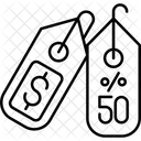 Offer Label Fifty Icon