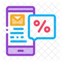 Percent Message Phone Icon