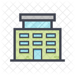 Office Building Icon - Download in Colored Outline Style