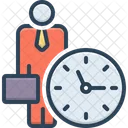 Office Clock Around The Clock Time Is Running Icon