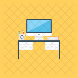 Office Desk Icon - Download in Flat Style