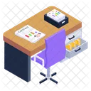 Office Desk Employee Table Working Area Icon