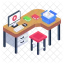 Workstation Workplace Office Desk Icon