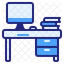 Office Desk Workplace Computer Icon