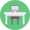 Office Desk Chair Table Icon