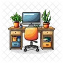 Desk Workplace Office Icon