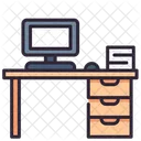 Office Desk Computer Office Desk Working Area Icon