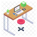 Employee Desk Office Desk Computer Table Icon