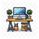 Office Table Business Icon