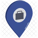 Office Location Briefcase In Map Pin Luggage Location Icon