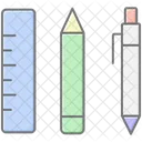 사무용품 선형 색상 아이콘 아이콘