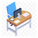 Employee Desk Office Table Computer Table Icon