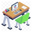 Employee Table Office Table Desk Icon