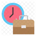 Office Time Briefcase Suitecase Icon
