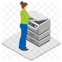 Office Worker Photocopy Machine Photocopier Icon