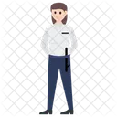 Officier De Police Policiere Dame De Police Icon