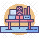Offshore Platform Oil Drilling Oil Rig Icon
