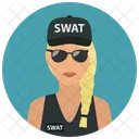 Swat Mulher Avatar Ícone