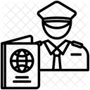 Oficial De Imigracao Passaporte Fiscal De Imigracao Ícone