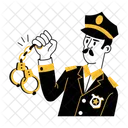 Oficial De Policia Seguridad Proteccion Icono