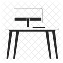 Oficina de escritorio con monitor de computadora  Icon