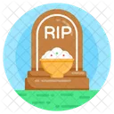 Lapida Tumba China Ofreciendo Cementerio Icono