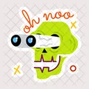 Oh No Spooky Skull Halloween Skull Icon