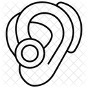 Ohr mit Hörgerät  Symbol