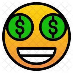 Ojo de dólar Emoji Icono