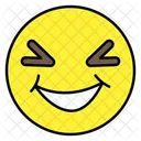 Cara Entrecerrada Emoticono Sonriente Icono