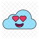 Ojos De Corazon Expresion Amorosa Emoji De Nube Icono