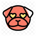 Ojos de corazón pug  Icono