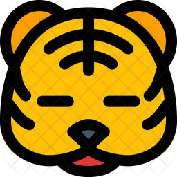 Ojos cerrados de tigre Emoji Icono