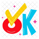 Ok Word Ok Done Ok Text Icon