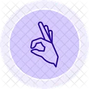 Okay Hand Farbkreis Symbol 아이콘