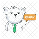 Okay Message Working Bear Bear Character Symbol