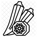 Okra Ladyfinger Okura Icon