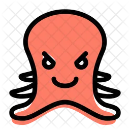 Schmollender Oktopus Emoji Symbol