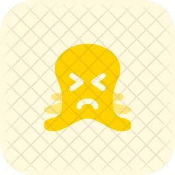 Oktopus, Stirnrunzeln, Schielen Emoji Symbol