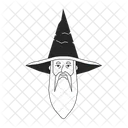 Old Man Beard Wizard Hat Icon