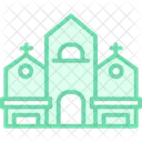 Old Church Duotone Line Icon Icon