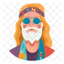 Old hippie man  Icon