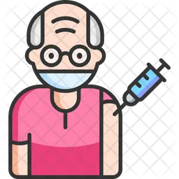 Old Man Vaccination  Icon