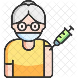 Old Woman Vaccination  Icon