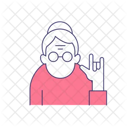Old woman show love you gesture  Icon