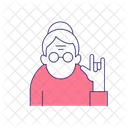 Old woman show love you gesture  Icon