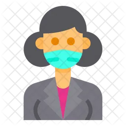 Old Woman With Facemask  Icon