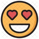 Olhos De Coracao Emoji Expressao Ícone