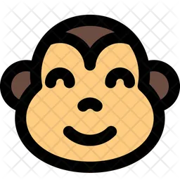 Olhos sorridentes de macaco Emoji Ícone