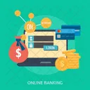 On Line Servicos Bancarios Marketing Ícone